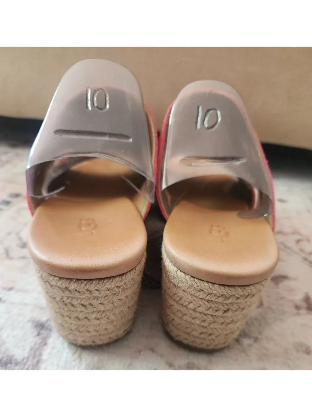 UGG Women's Sz. 10 Eirene Espadrilles Wedge Slide Pink Suede